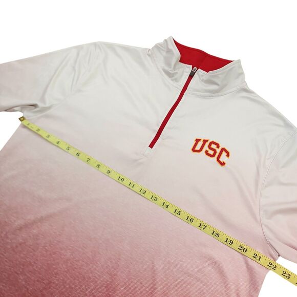 Cardinal USC Trojans Windshirt Colosseum Mens Large White  1/4 Zip Athletic - Picture 11 of 11